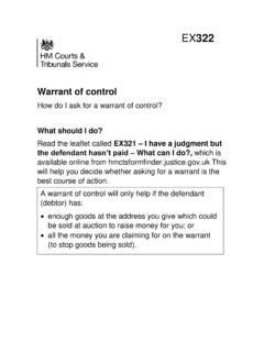 Warrant of control - GOV.UK