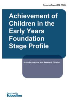 Achievement of Children in the Early Years …