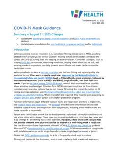 Mask/Face Covering Guidance During COVID-19