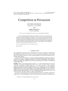Competition in Persuasion - Booth School of Business
