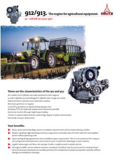 912/913. The engine for agricultural equipment. - Deutz AG