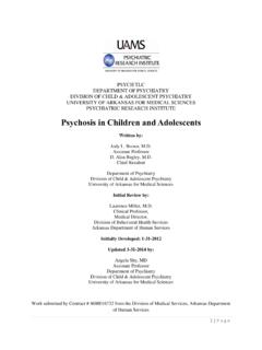Psychosis in Children and Adolescents