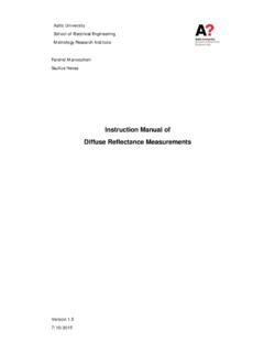 Instruction Manual of Diffuse Reflectance Measurements
