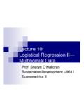 Lecture 10: Logistical Regression II— Multinomial Data