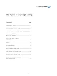 The Physics of Diaphragm Springs - haussermann.com