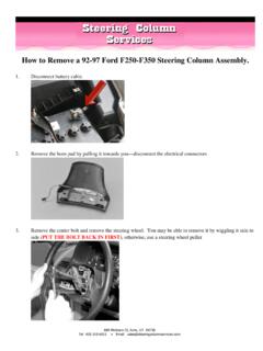 Remove Ford Column - Steering Column Services