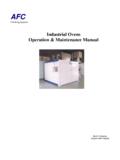 Industrial Ovens Operation &amp; Maintenance Manual