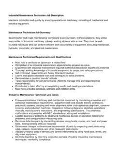 Industrial Maintenance Technician Job Description ...