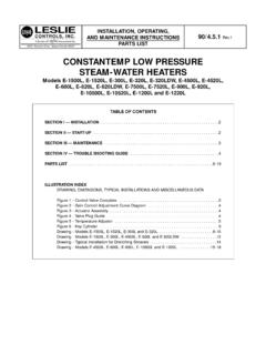 CONSTANTEMP LOW PRESSURE STEAM-WATER HEATERS  …