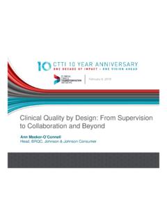 Clinical Quality by Design: From Supervision to ...