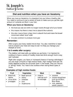 Diet and nutrition when you have an ileostomy