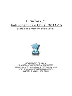 Directory of Petrochemicals Units: 2014-15 - GoI