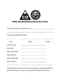 Vessel/OHV/Snowmobile Vehicle Bill of Sale