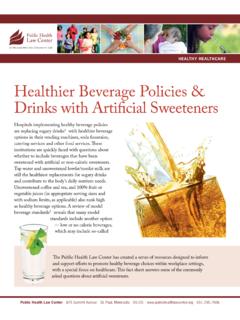 Healthier Beverage Policies &amp; Drinks with Artificial ...