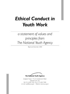 Ethical Conduct in Youth Work - Prepare for Life| National ...