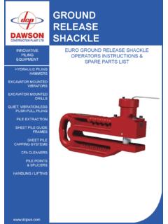 SHACKLE RELEASE GROUND - Dawson Construction Plant