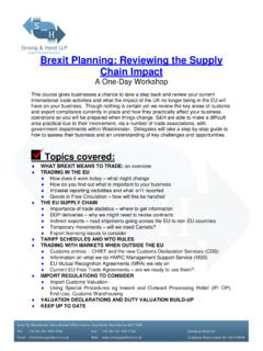 Brexit Planning: Reviewing the Supply Chain Impact