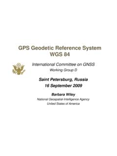 GPS Geodetic Reference System WGS 84