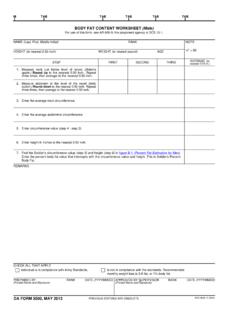 BODY FAT CONTENT WORKSHEET (Male) - United States Army