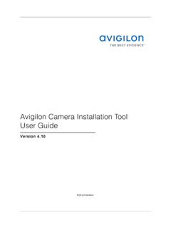 Avigilon Camera Installation Tool User Guide
