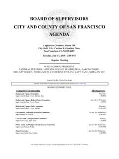BOARD OF SUPERVISORS CITY AND COUNTY OF SAN …