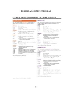 2018-2019 ACADEMIC CALENDAR - clemson.edu
