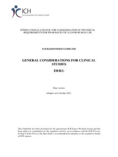 GENERAL CONSIDERATIONS FOR CLINICAL STUDIES E8(R1)