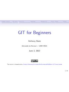 GIT for Beginners (handout)