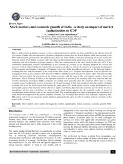 Stock markets and economic growth of India - a study on ...