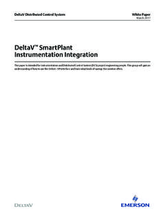 DeltaV SmartPlant Instrumentation Integration - emerson.com