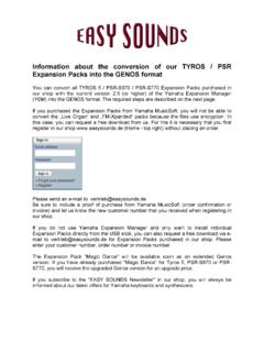 Information about the conversion of our TYROS / …