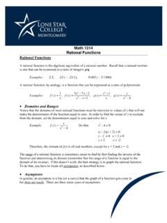 Math 1314 Rational Functions - Lone Star College System