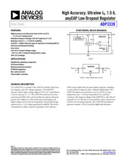 High Accuracy, Ultralow I , 1.5 A, anyCAP ... - Analog Devices