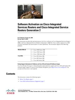 Software Activation on Cisco Integrated Services Routers ...