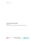 Urban Transport and Health - WHO
