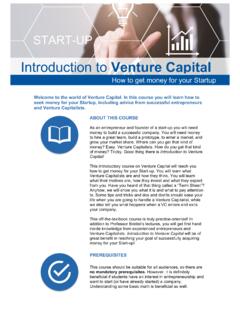 Introduction to Venture Capital