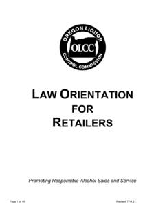 LAW ORIENTATION FOR RETAILERS - Oregon