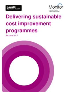 Delivering sustainable cost improvement programmes