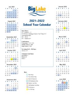 2021-2022 School Calendar Public - Big Lake Schools