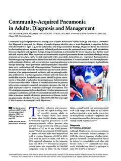 Community-Acquired Pneumonia in Adults: Diagnosis and ...