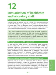 Green Book: Chapter 12 Immunisation of healthcare and ...