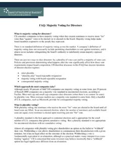 FAQ: Majority Voting for Directors