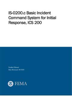 IS-0200.c Basic Incident Command System for Initial ...