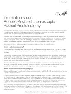 Information sheet: Robotic-Assisted Laparoscopic Radical ...