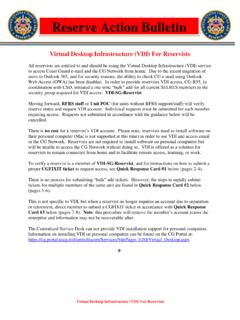 Virtual Desktop Infrastructure (VDI) For Reservists