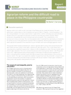 Agrarian reform and the difficult road to ... - ReliefWeb