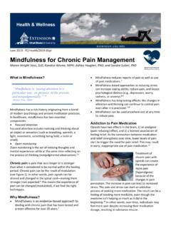 Mindfulness for Chronic Pain Management - USU