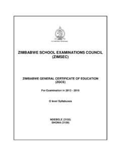 ZIMBABWE SCHOOL EXAMINATIONS COUNCIL …