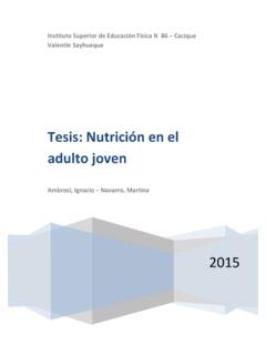 Tesis: Nutrici&#243;n en el adulto joven - INFD