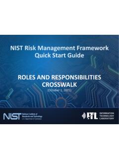 NIST Risk Management Framework Quick Start Guide ROLES …